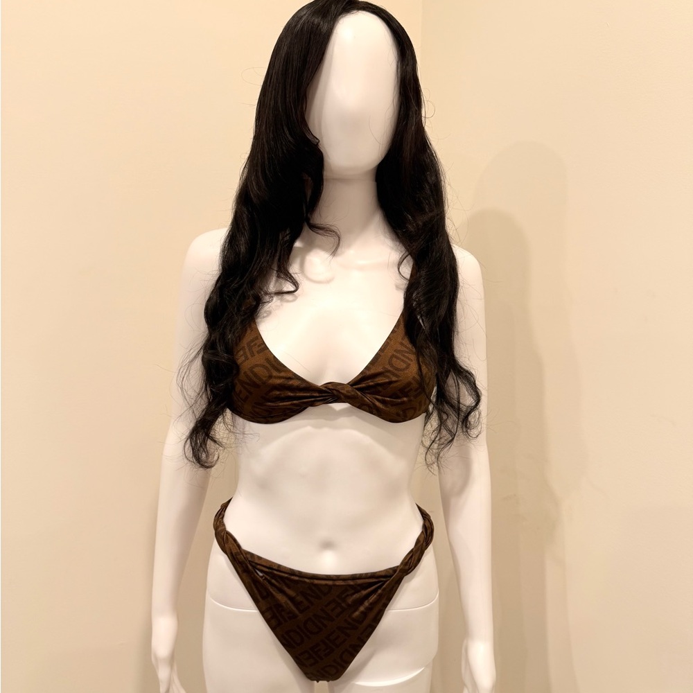 Fendi Metallic Brown Bikini Set
